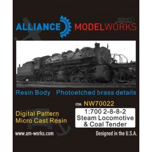 1/700 2-8-8-2 Steam Locomotive & Coal Tender