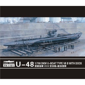 1/700 U-boat  Type VII B U-48 with dock