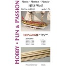 1/96 Masts and Yards HMS Wolf