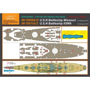 1/700 Missouri Wooden Deck Set (Teak Color)