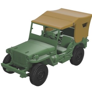 1/700 Willys Jeep with canvas top