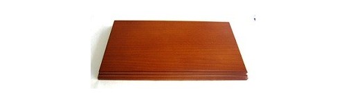 Peana de madera Cuadrada Zebrano Caoba, serie 10360
